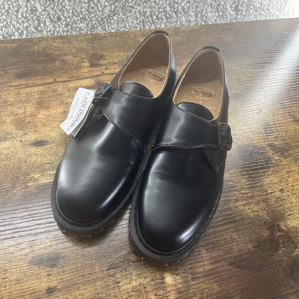 Solovair x TOAST Black Leather Monk Strap Shoes UK 6 US Women's 8 Men's 7 MIE